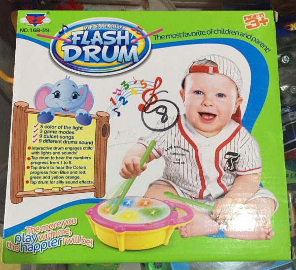 Deep Musical Educational Multi-Colored FLASH DRUM For Girls And Boys