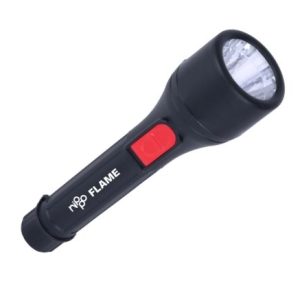 Nippo Flame LED Torch – 0.75W High Brightness Flashlight | Battery Operated, Cool White Light, 3 AA Batteries Included