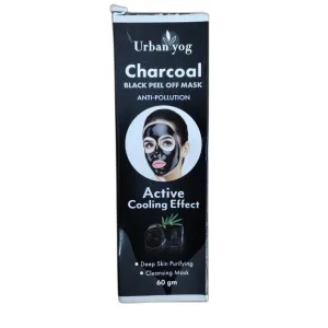 Urban Yog Charcoal Black Peel-Off Mask – Deep-Cleansing, Pore-Minimizing Formula