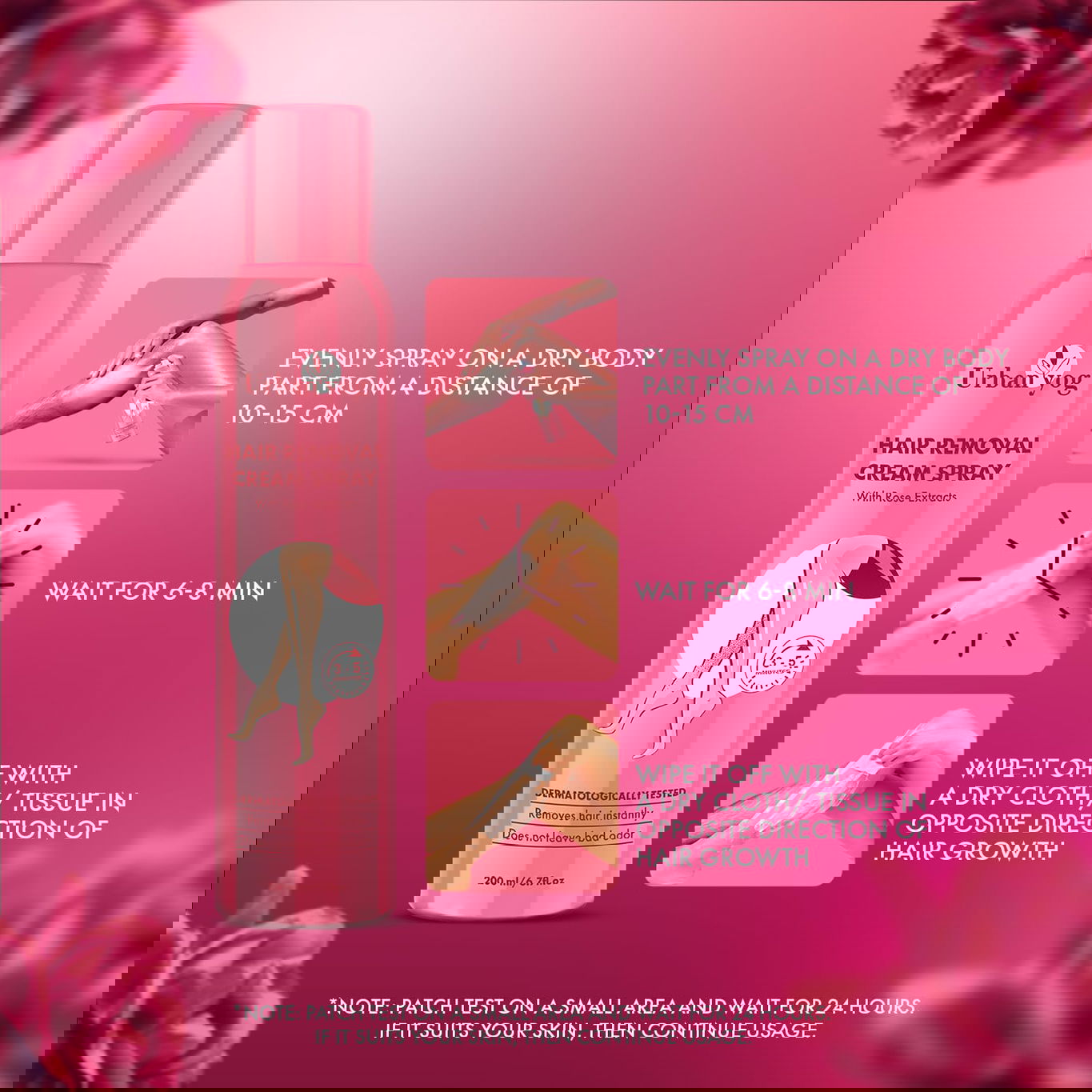 urban yog hair removal cream spray (1) urban yog hair removal cream spray 1 - Urban Yog Hair Removal Cream Spray – Painless, 6–8 Min, 3 Natural Variants - DsonMart - 1