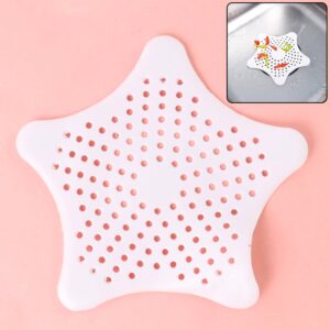White Silicone Star Shaped Sink Filter – Bathroom & Kitchen Drain Hair Catcher