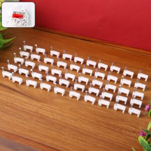8mm Nail Cable Clips Set (50 Pc) – Plastic U-Type Wire Holder with Steel Nail for Cable Management