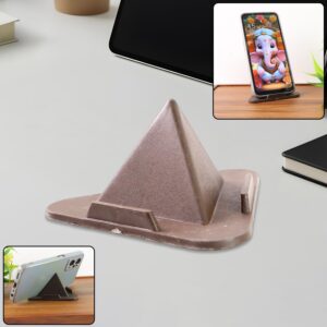 Pyramid Brown Mobile Stand – Portable Multi-Angle Desk Holder