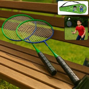 Kids Badminton Racket Set – 2 Pc Lightweight with Carry Bag