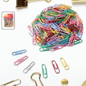 Multicolor-Coated Paper Clips – Approx 250 Pc Set for Office, School & Home