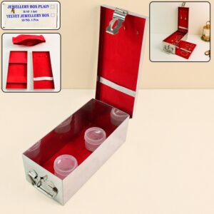 Best Stainless Steel Velvet Lined Jewellery Storage Box with Lock – Red Interior Organizer