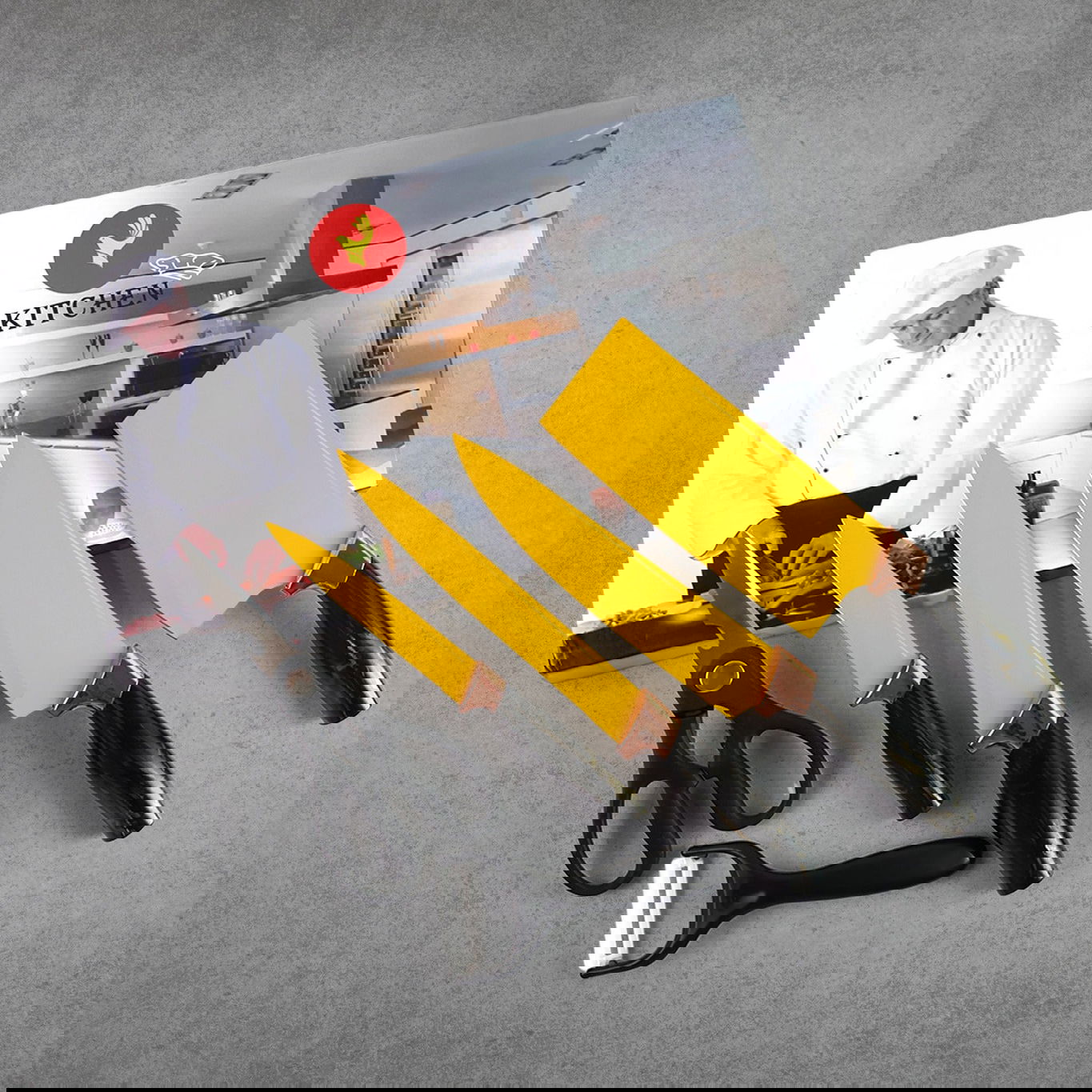 6 Pcs Professional Kitchen Knife Set with Chef Knives, Cleaver, Peeler & Scissors – Durable Stainless Steel Kitchen Essentials 6 Pcs Professional Kitchen Knife Set with Chef Knives, Cleaver, Peeler & Scissors – Durable Stainless Steel Kitchen Essentials