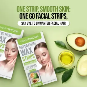 Facial Wax Strips for Women 5 - Hilary Rhoda One Go Facial Wax Strips – Pack of 20 Strips + 2 Wipes | Ready-To-Use Cold Wax for Face, Upper Lip, Chin & Cheeks | Natural Ingredients | Salon Smooth Finish - DsonMart - 1
