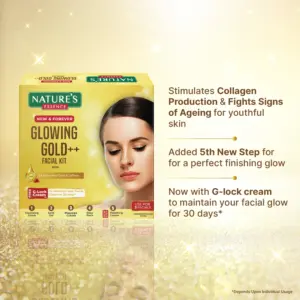 Gold Facial Kit 3 - Nature’s Gold Facial Kit 75G + GLOCK CREAM 25G - Radiance Glow Kit in 5 Steps for All Skin Types - DsonMart - 1
