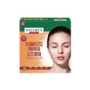 Nature’s Flawless Papaya Facial Kit – 60 g | 4‑Step Radiant Glow Facial for All Skin Types