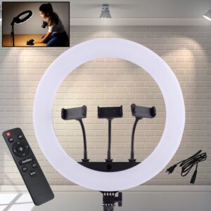 18 Inch LED Ring Light with Remote & Mobile Holders