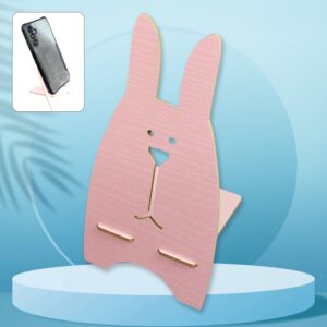 Wooden Rabbit Mobile Stand for Desk & Tabletop Use