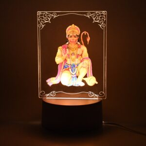 02 e6a66055 45c9 43a6 93f5 f3b0d73eed98 - 3D Lord Hanuman Lamp – Soft White LED Night Light (1 Pc) - DsonMart - 1