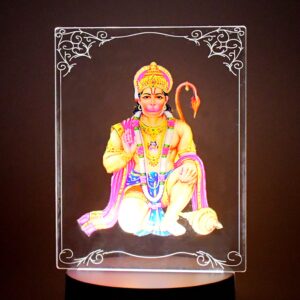 3D Lord Hanuman Lamp – Soft White LED Night Light