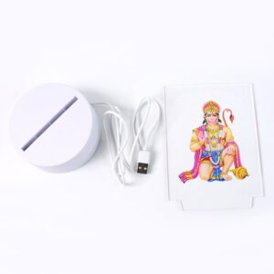 08 c004a8d8 915f 4cf8 a21e 6deb604c93cc - 3D Lord Hanuman Lamp – Soft White LED Night Light (1 Pc) - DsonMart - 1