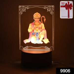 265 fdb3cc0f 54c3 4262 8dbc f359290d09da - 3D Lord Hanuman Lamp – Soft White LED Night Light (1 Pc) - DsonMart - 1