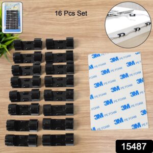 36615487 245Pc DD 1761 Av Sv - Plastic Wire Cord Cable Clips Organizer Holder – 16 Pcs Cable Management Set (16 Pcs Set) - DsonMart - 1