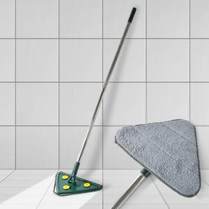 2 In 1 Triangle Mop – Extendable, 360° Rotating & Reusable Cleaning Tool