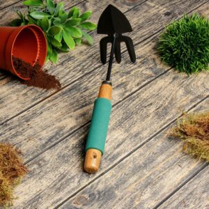 Double Hand Hoe Tool – 2-in-1 Gardening Tool with Wooden Handle